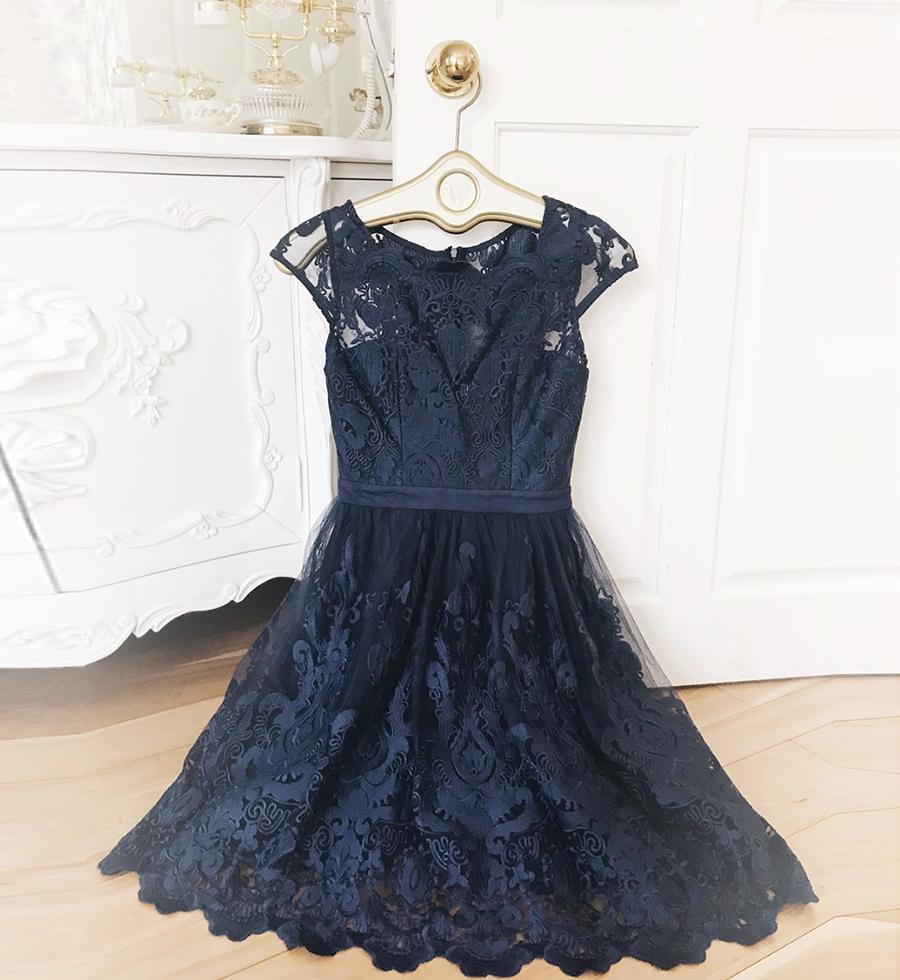 BLUE Homecoming Dresses Dana LACE SHORT DRESS CD10457