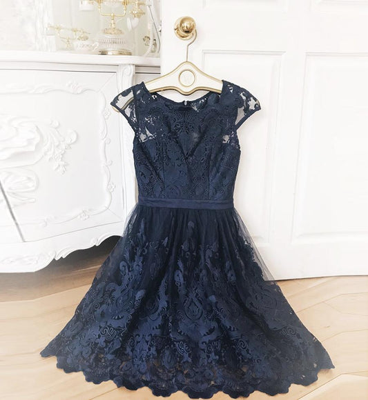 BLUE Homecoming Dresses Dana LACE SHORT DRESS CD10457