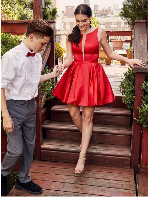 Elegant Short Satin Homecoming Dresses Jaden CD10505