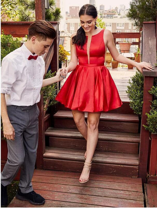 Elegant Short Satin Homecoming Dresses Jaden CD10505