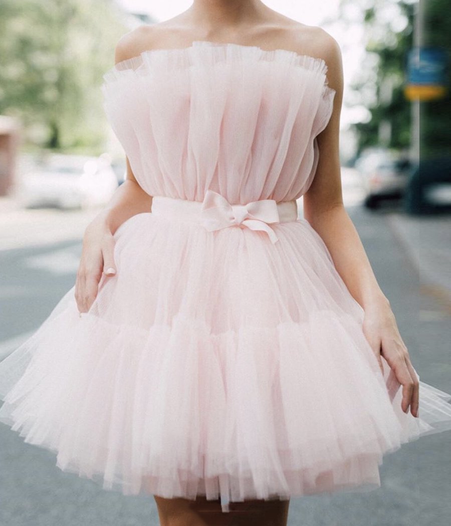 PINK Caylee Homecoming Dresses TULLE SHORT DRESS CD10849