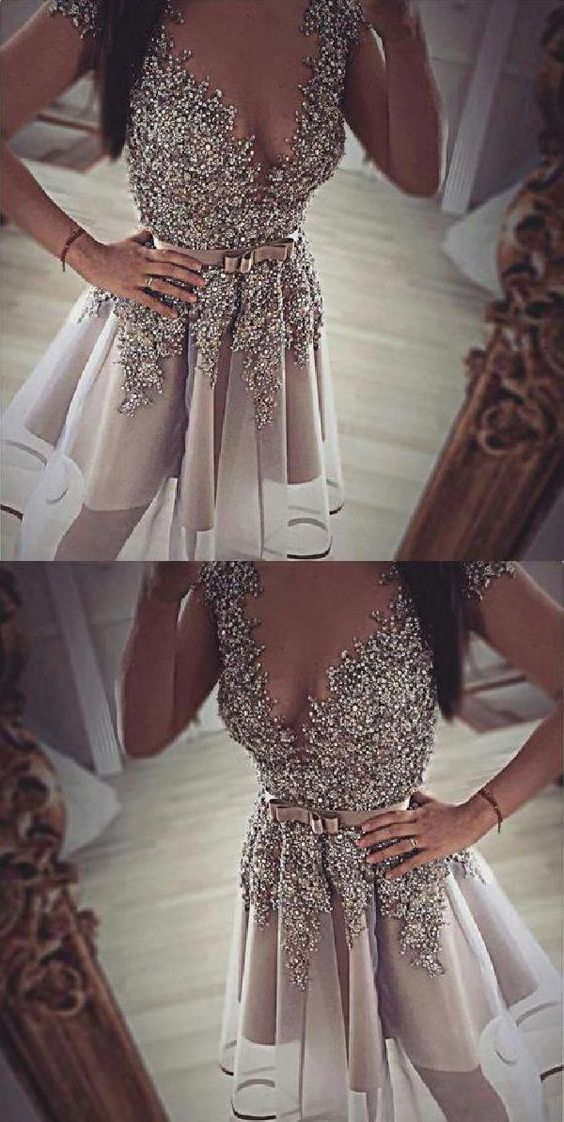 Custom Made Luscious Maliyah Homecoming Dresses Short Cap Sleeves CD1089