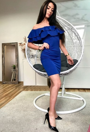 Off-The-Shoulder Above-Knee Sexy Dress Cocktail Royal Blue Angeline Homecoming Dresses CD1099