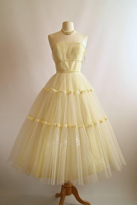 Homecoming Dresses Aleena Vintage Yellow Dress CD11152