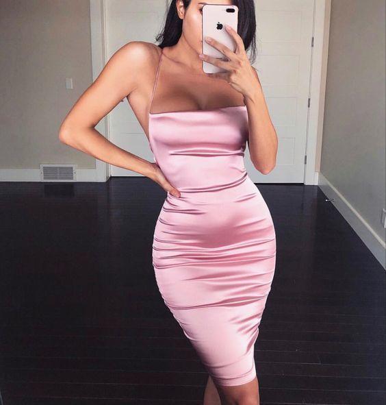 Homecoming Dresses Satin Pink Kaleigh Dusty CD11181