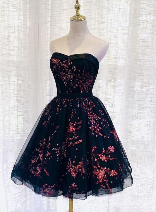 Lovely Payton Homecoming Dresses Black Sweetheart Short CD11256