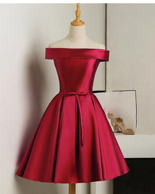 Semi Formal A Line Satin Cocktail Lila Homecoming Dresses Gown CD11392