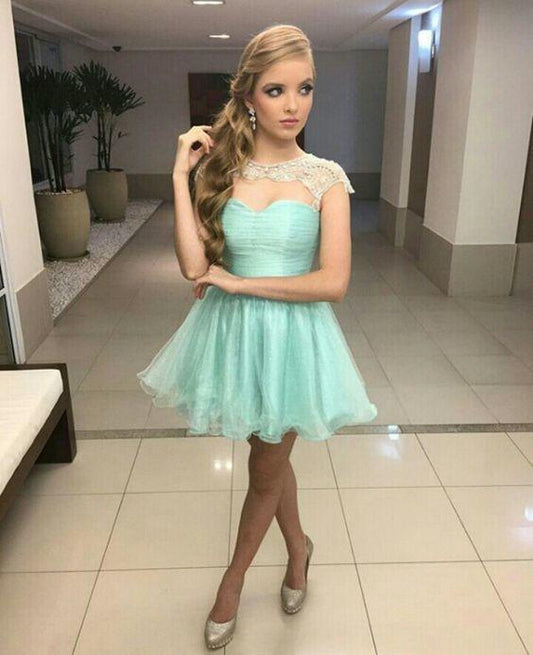 Mint Tulle With Homecoming Dresses Kirsten Beads CD11448