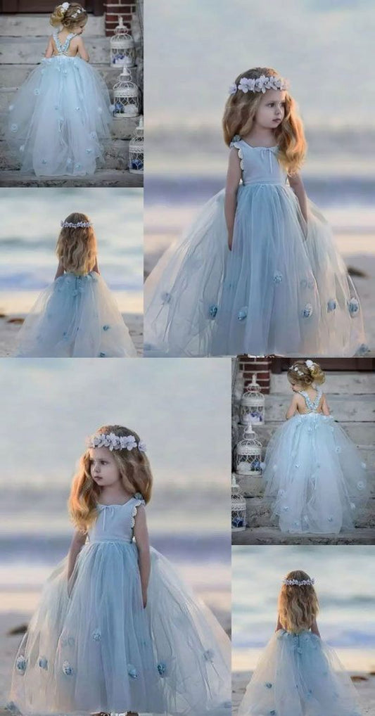 Princess Floor Length Flower Girl Homecoming Dresses Alula Dress CD12109