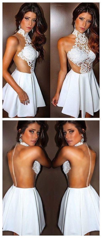 Cocktail Lace Homecoming Dresses Cara Sexy Short Party Dress Mini Dress CD12438