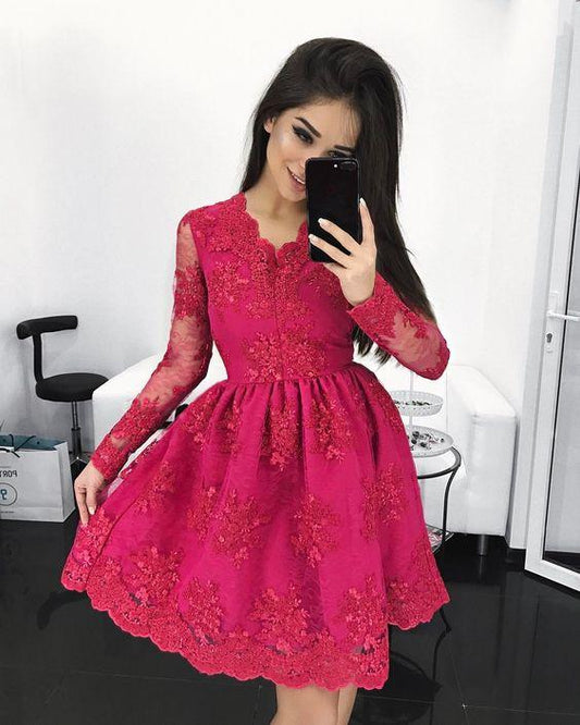 Homecoming Dresses Leah Lace A Line CD12896