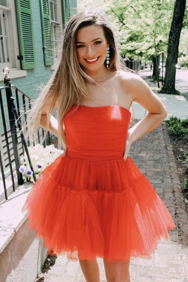 Pretty Homecoming Dresses Kristin Strapless Tulle Short CD12980