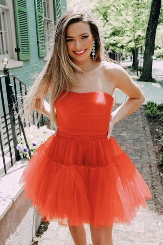 Pretty Homecoming Dresses Kristin Strapless Tulle Short CD12980