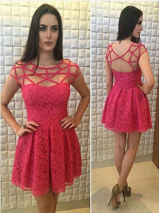 Homecoming Dresses Lace Madilynn Red CD1309