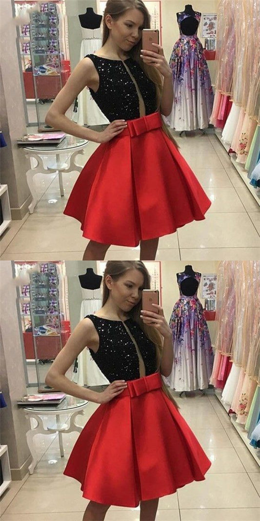 Lina Lace Homecoming Dresses Red CD1310