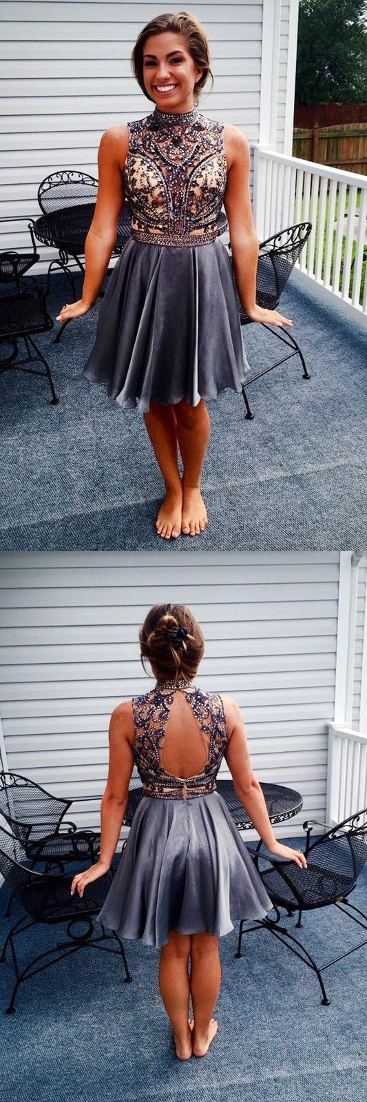 Elegant Beaded Homecoming Dresses Jazmyn Short CD13277