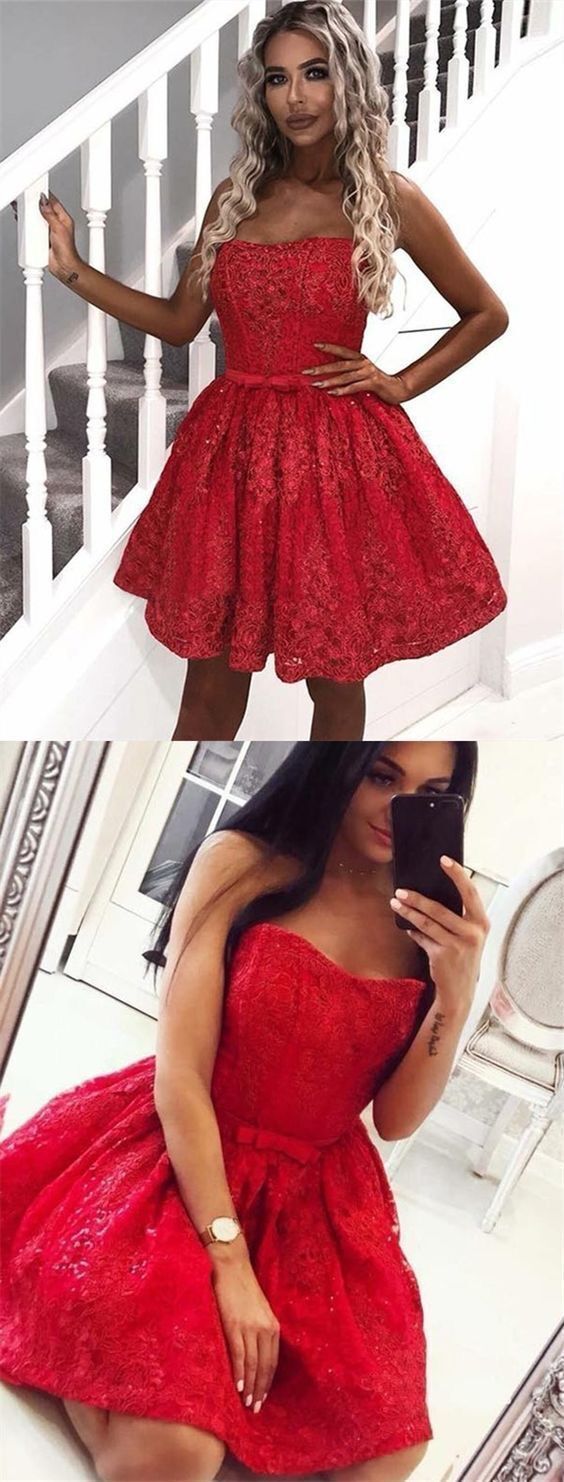 Short Homecoming Dresses Lace Lena A Line CD13502