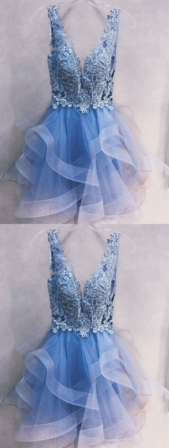 Short Blue Dresses Short Blue Graduation Lace Homecoming Dresses Kaitlin Formal Dresses Cheap CD136
