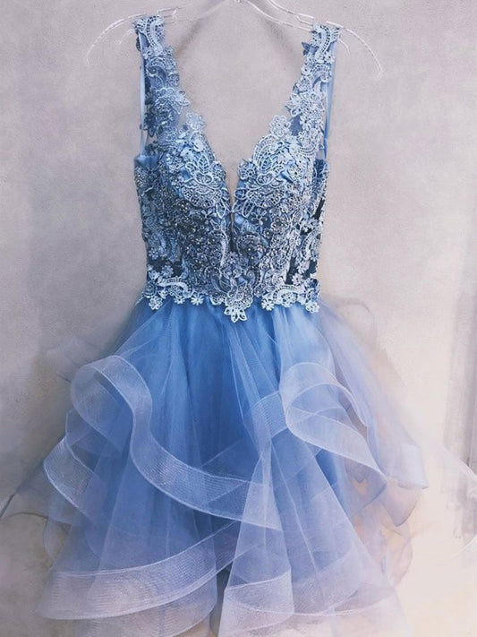 Short Blue Dresses Short Blue Graduation Lace Homecoming Dresses Kaitlin Formal Dresses Cheap CD136