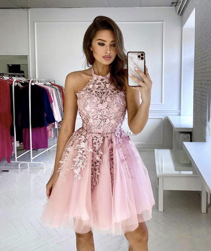 CUTE Homecoming Dresses Paula LACE SHORT DRESS CD13935