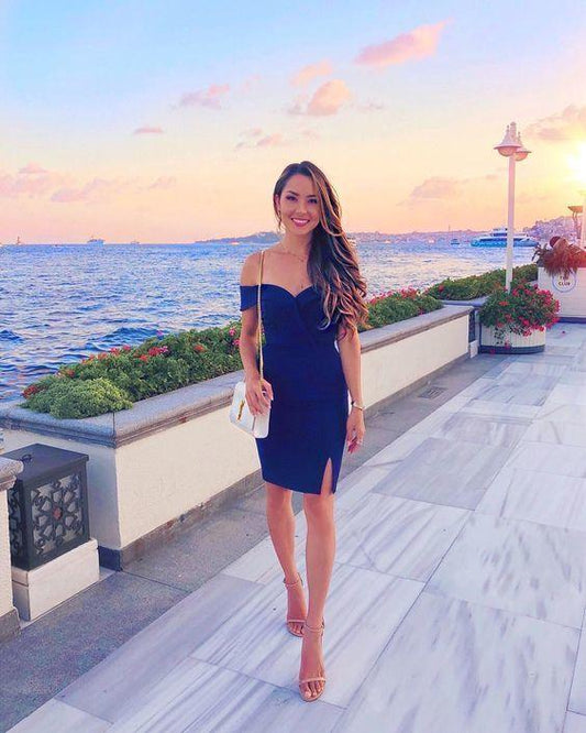 Off The Shoulder Ally Homecoming Dresses Short CD14247