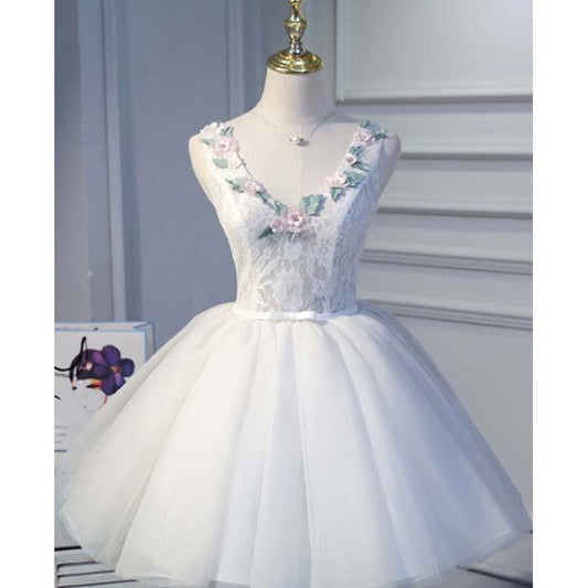 Lovely Top Ball Gown Short With Appliques Princess Lace Luna Homecoming Dresses CD1529