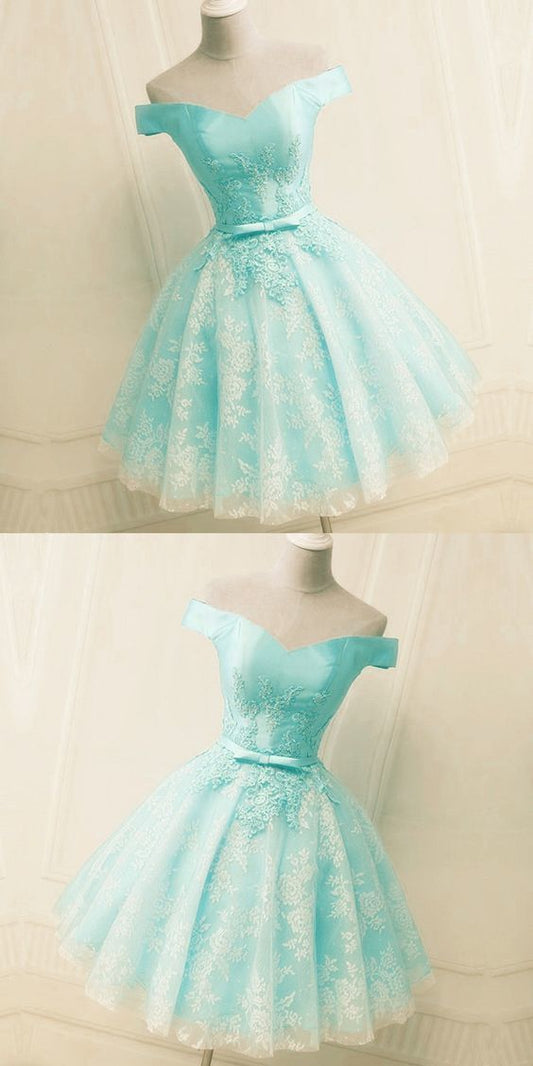 A-Line Homecoming Dresses Angie Lace With Appliques CD17481