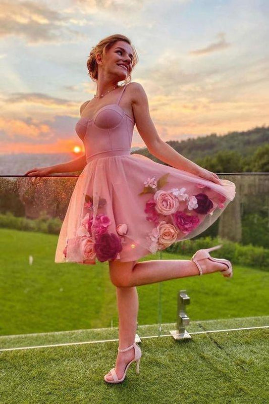 PINK COCKTAIL DRESS Homecoming Dresses Danielle CD18022