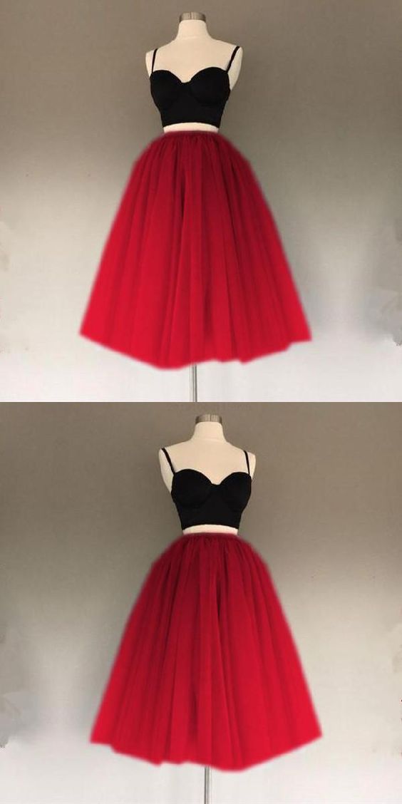 Custom Made Splendid Short Two Piece Short Tulle A Line Mina Homecoming Dresses Gowns CD1868