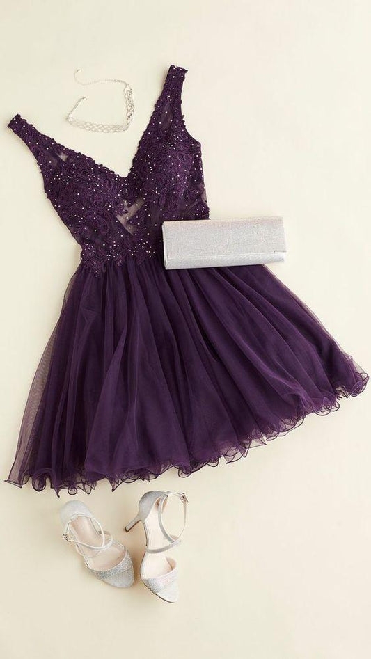 Homecoming Dresses Claire Purple CD1985