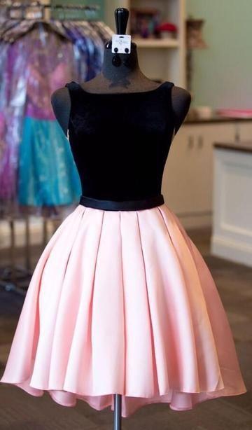 Homecoming Dresses Pink Frederica Black And Short CD2030