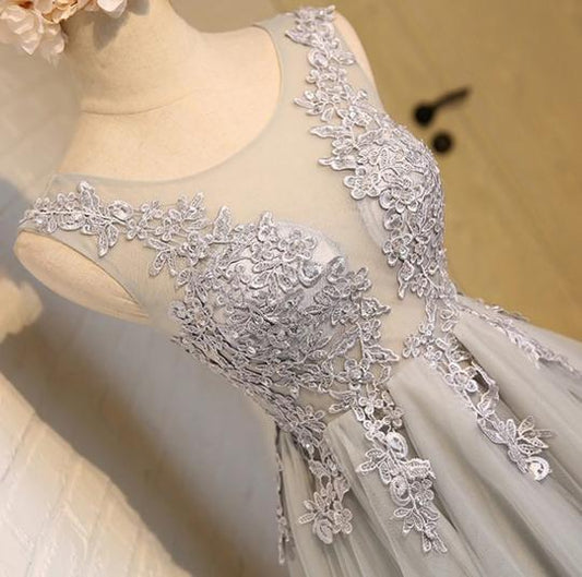 Grey Sleeveless Lace Dayanara Homecoming Dresses Cocktail Appliques Short Dress CD2125