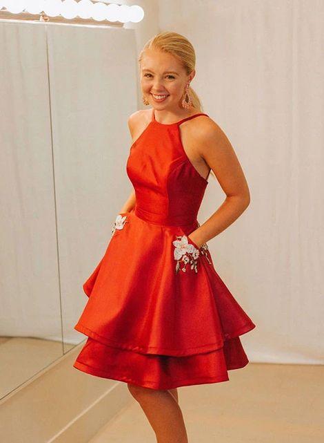 Cute Homecoming Dresses Macie Red Short CD22228
