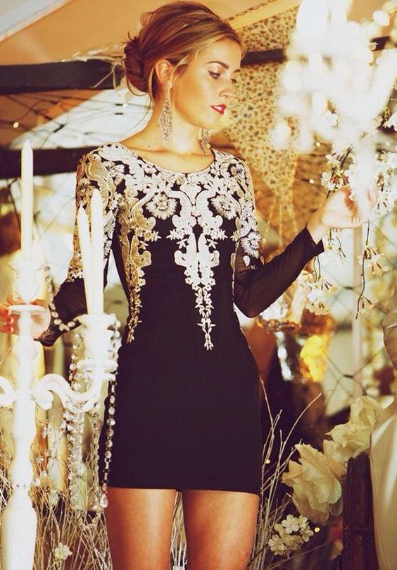 Short Homecoming Dresses Micaela Lace Cocktail Mini Embroidered Vintage Dress Appliqued Black Party CD2279