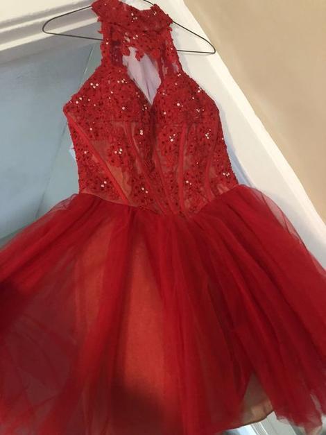 Homecoming Dresses India A-Line Short With Appliques CD22870