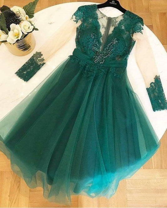 Elegant Dark Green Homecoming Dresses Maliyah Short CD22978