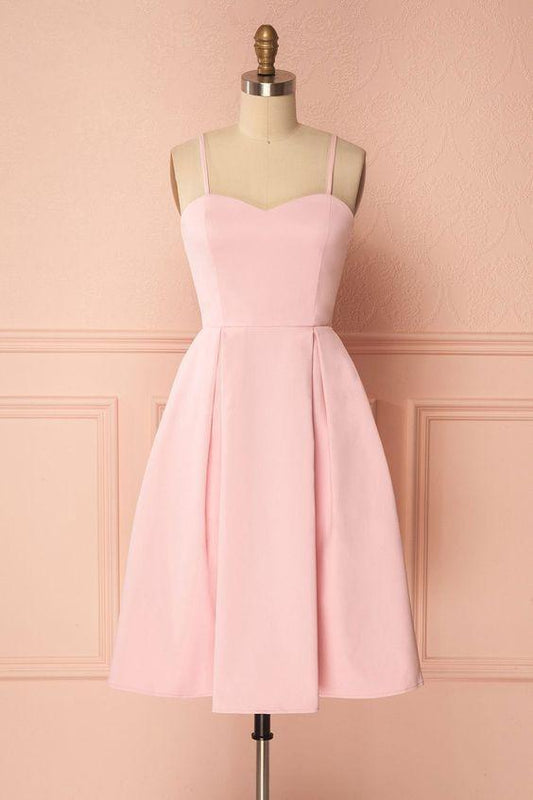 Homecoming Dresses Pink Satin Jaida Short CD23226