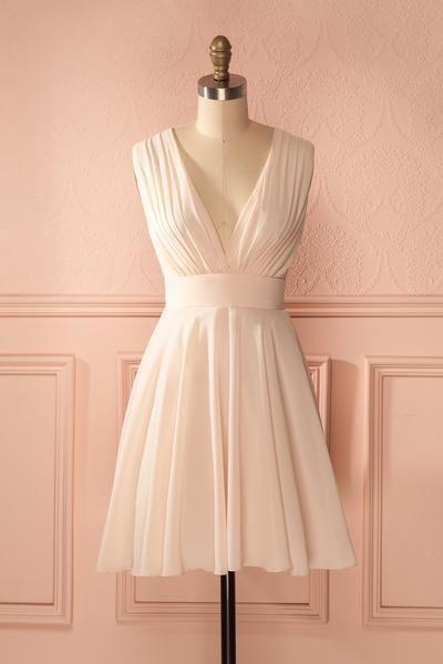 Linda Homecoming Dresses Chiffon Deep V Neck CD23631