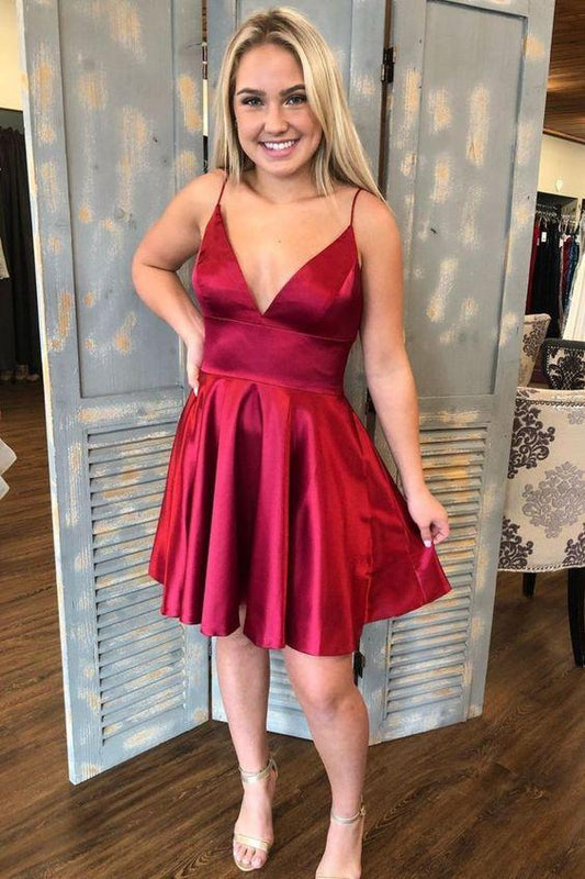 June Homecoming Dresses A-Line Short Red CD24508