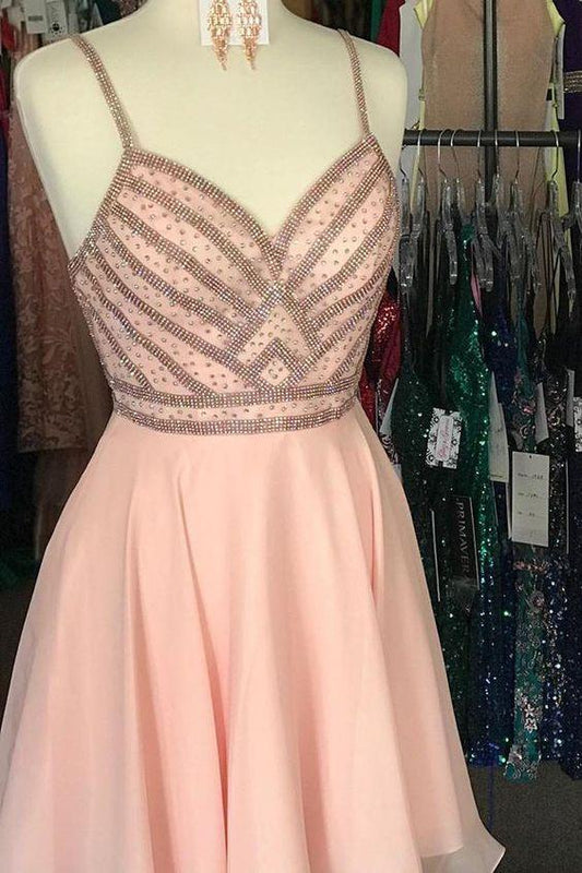 Straps Justine Homecoming Dresses Peach Short CD24617