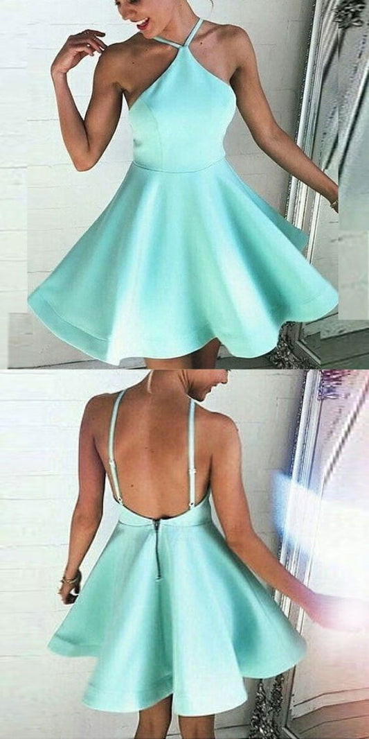 A-Line Dresses Backless Homecoming Dresses Karina Short Mint Green CD255