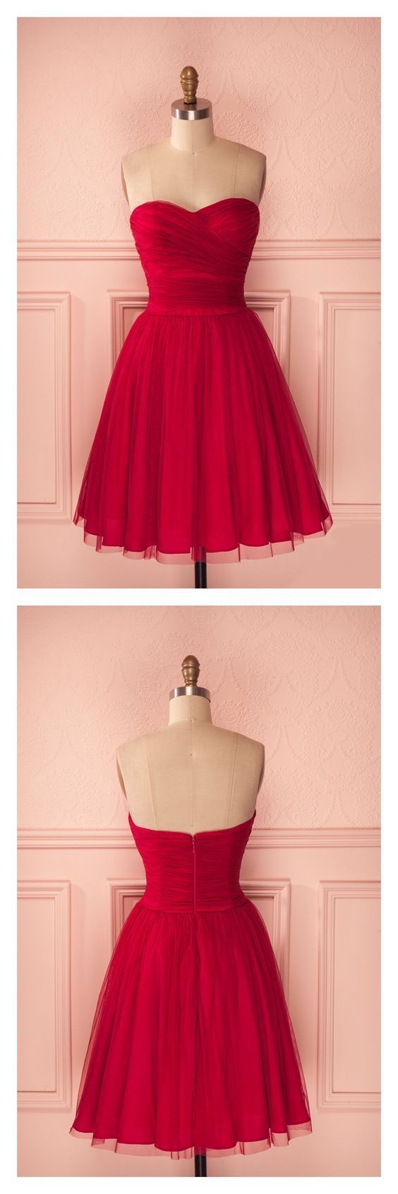 Red Sweetheart Ruches Short Fashion Sexy Ellen Homecoming Dresses Party Dress Custom Made Evening Dress CD2715