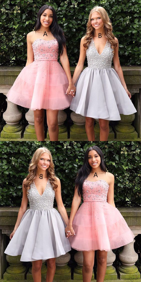 Silver Dancing Dresses Sweet 16 Pink Homecoming Dresses Henrietta Dresses CD3084
