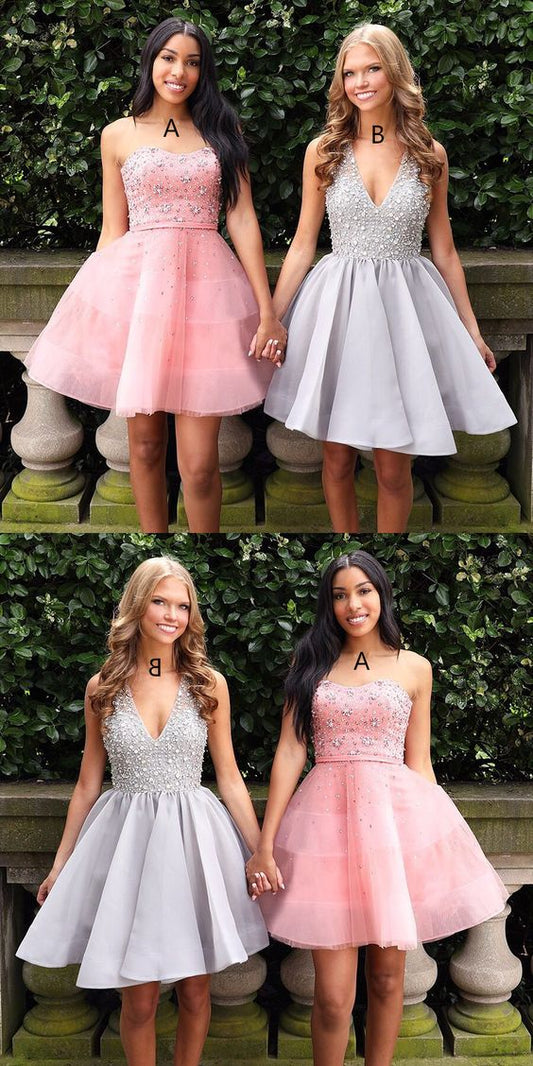 Silver Dancing Dresses Sweet 16 Pink Homecoming Dresses Henrietta Dresses CD3084