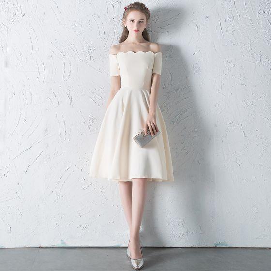 Simple Champagne Graduation Dresses Tia Homecoming Dresses CD3129