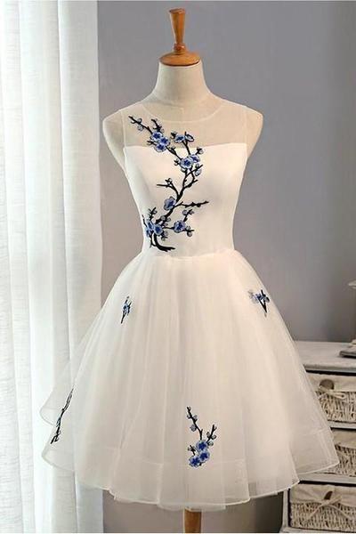 Up Tulle Lace Angel Homecoming Dresses Short Elegant White Cheap Party Dress CD313