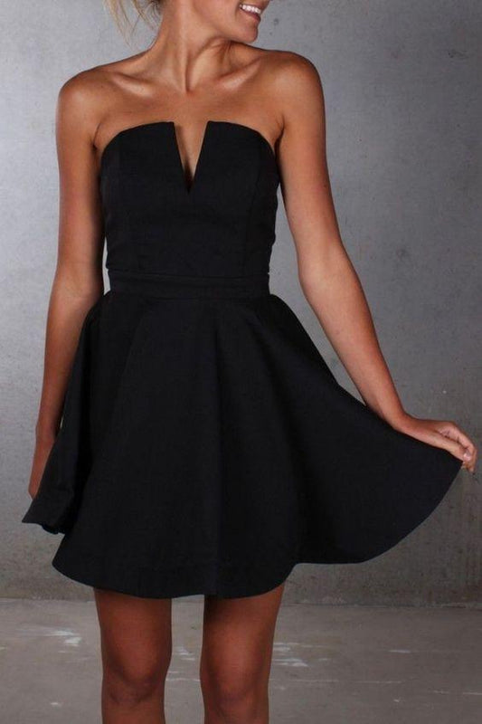 Black Sexy Dress Black Dress Lovey Cute Gown Dress Carleigh Cocktail Homecoming Dresses Satin CD3190