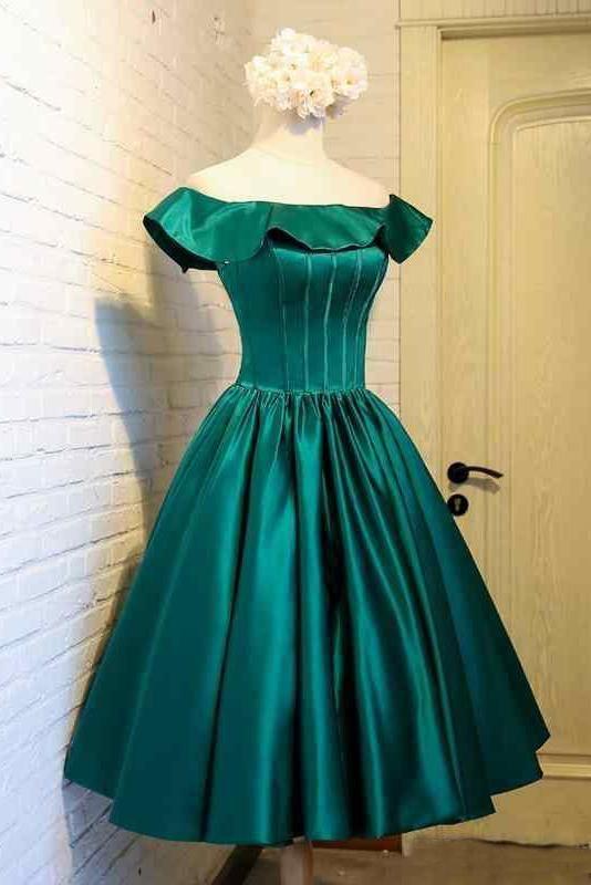 2024 Off Shoulder Homecoming Dresses Regina Green CD3640