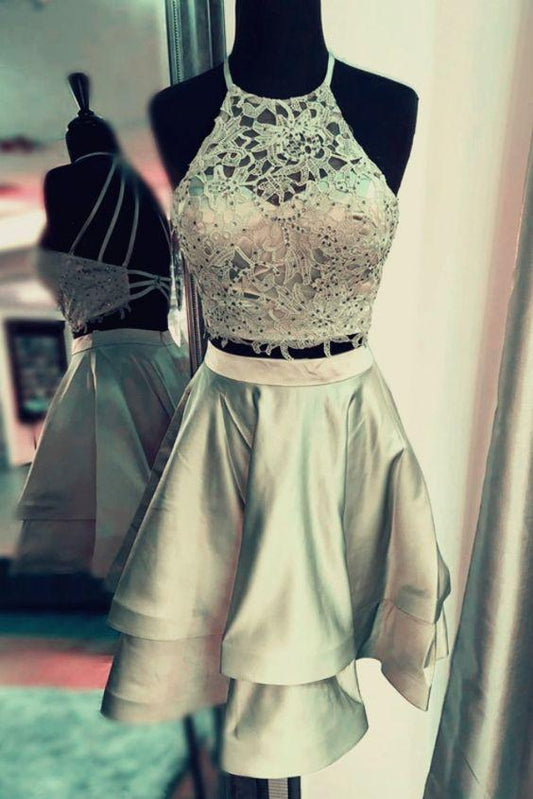 Maribel Homecoming Dresses Silver Two Piece CD3822