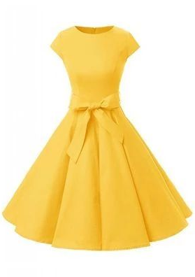 Yellow Vintage Cap Sleeves Mara Homecoming Dresses Cocktail Party Dress Short CD4199